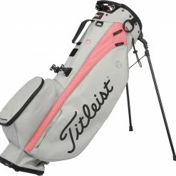 Coupon 🔔 Titleist 👩 Women's 2022 Players 4 Carbon Stand Bag For Unisex Gray/coral 💯