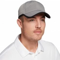 Discount 👏 Prince Men's Perforated Tech Tennis Hat For Men Gray Dawn 🎉